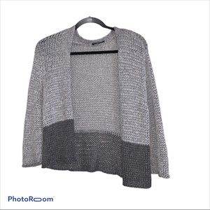 Eileen Fisher Gray Color Block Cardigan Petite